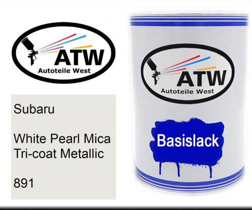 Subaru, White Pearl Mica Tricoat Metallic, 891: 500ml Lackdose, von ATW Autoteile West.